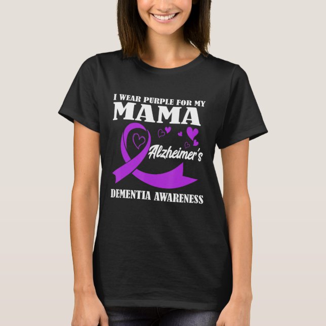 Camiseta Alzheimer_s E Demência Eu Visto Roxo (Frente)