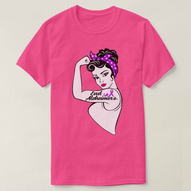 Camiseta Alzheimer Sensibilização Forte Fita Roxa (Frente do Design)