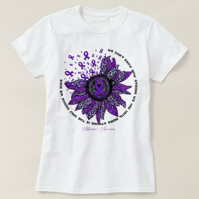 Camiseta Alzheimer'S Awareness Awareness Sunflower Flower W (Frente do Design)
