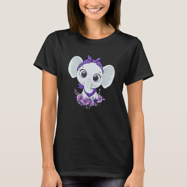 Camiseta Alzheimer's Awareness Elephant Purple Flower Warri (Frente)