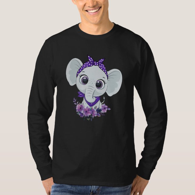 Camiseta Alzheimer's Awareness Elephant Purple Flower Warri (Frente)