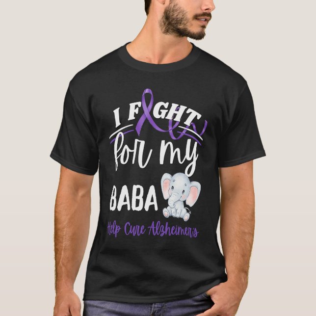 Camiseta Alzheimer's Awareness I Fight Baba Alzheimer's Ele (Frente)