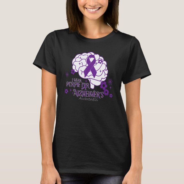 Camiseta Alzheimer's Awareness Purple Ribbon (Frente)