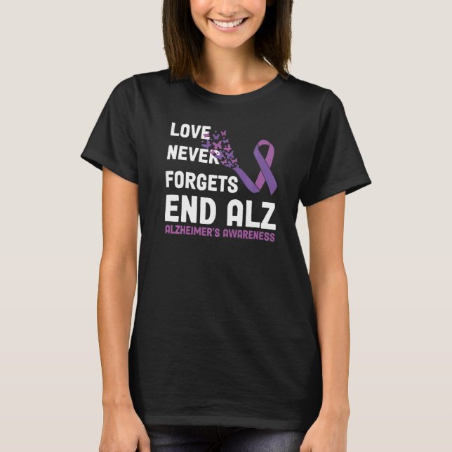 Camiseta Alzheimer's Awareness Ribbon Purple Butterflies   (Frente)