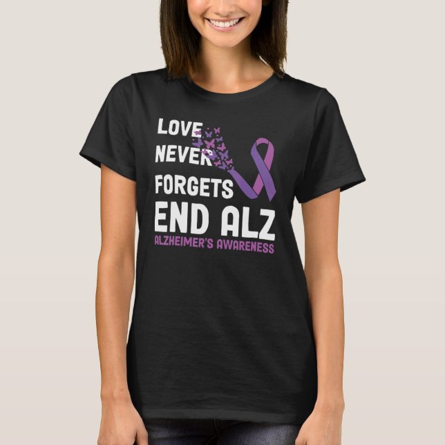 Camiseta Alzheimer's Awareness Ribbon Purple Butterflies (Frente)
