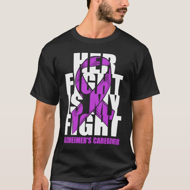 Camiseta Alzheimer's Caregiver Awareness Purple Ribbon Her  (Frente)