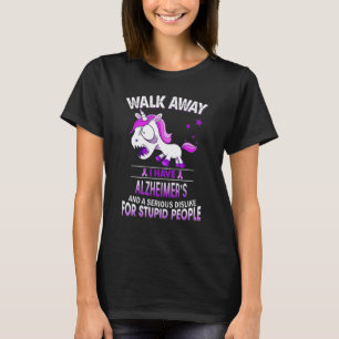 Camiseta Alzheimers Consciência Unicórnio Rinbbon Roxo Warr