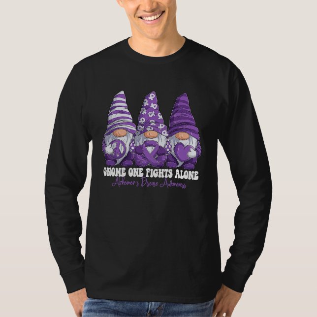 Camiseta Alzheimer's Disease Awareness Month Purple Ribbon  (Frente)