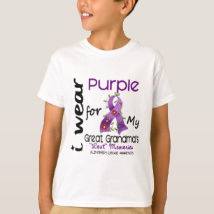 Camiseta Alzheimers eu visto o roxo para minha grande avó