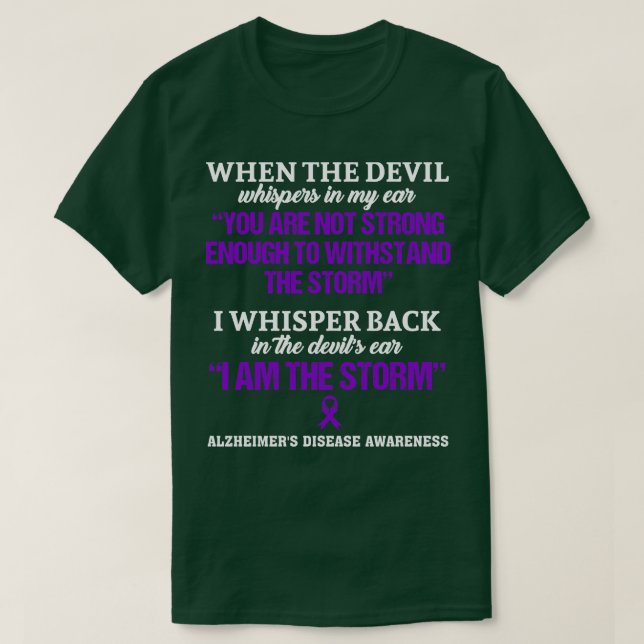 Camiseta Alzheimers Sensibilizam-Me, Eu Sou A Tempestade Ni (Frente do Design)