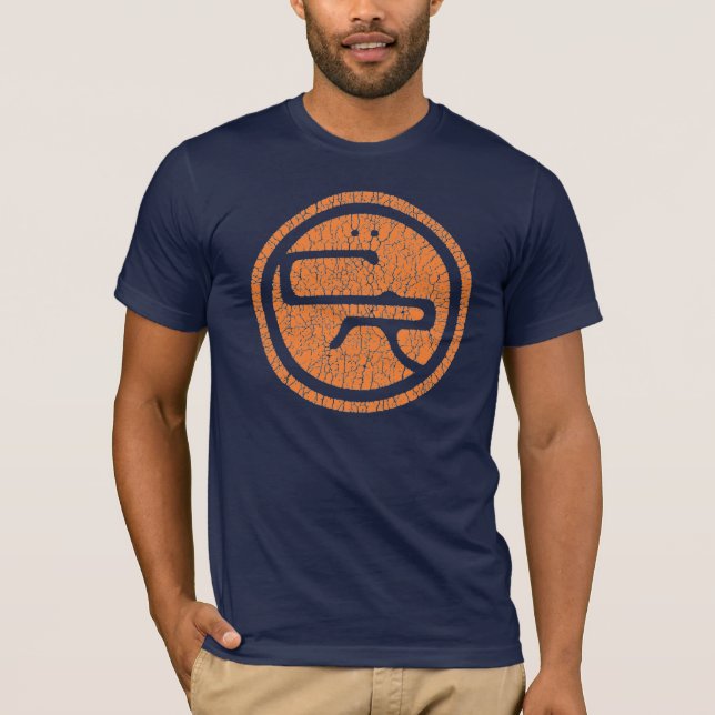 Camiseta Am App T básico - laranja/marinho (Frente)