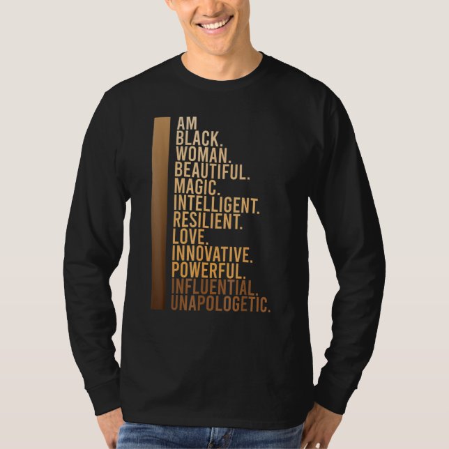 Camiseta Am Black Woman Black History Month Educated Black  (Frente)