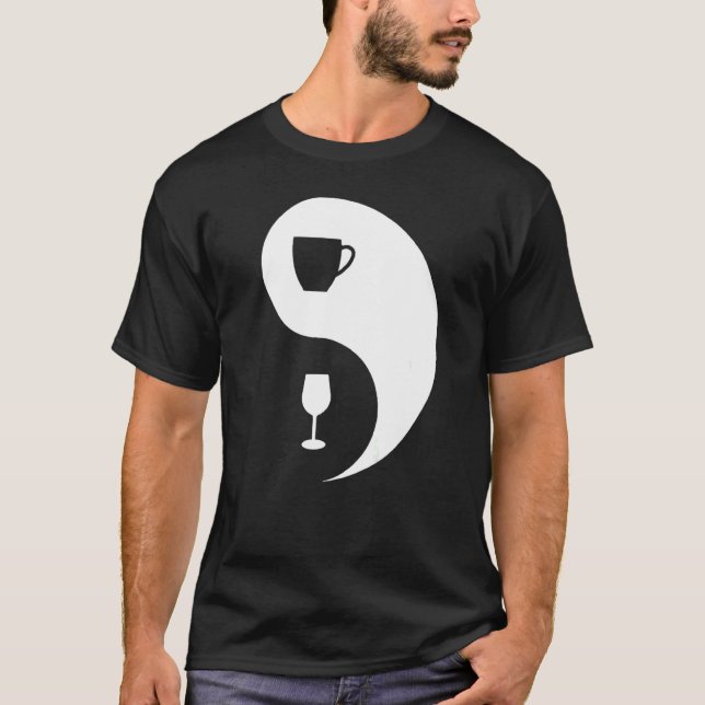 Camiseta AM Café PM Win Yin e Yang (Frente)