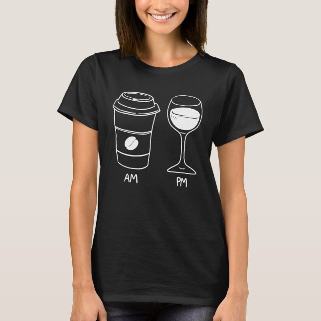 Camiseta AM Café PM Wine Sketch (Frente)