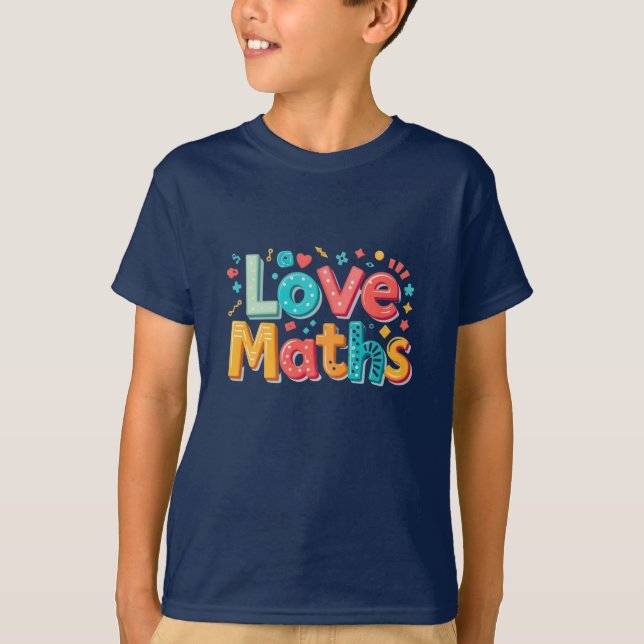 Camiseta Ama a matemática - tipografia divertida (Frente)