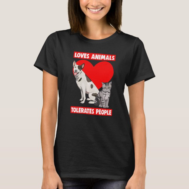 Camiseta Ama Animais Toleram Pessoas Pet Animal Love (Frente)