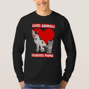 Camiseta Ama Animais Toleram Pessoas Pet Animal Love