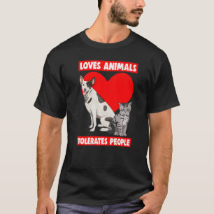 Camiseta Ama Animais Toleram Pessoas Pet Animal Love