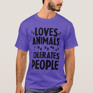 Camiseta Ama AnimaisTolerante com as Pessoas rapaz retrô
