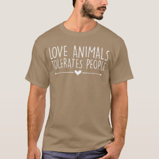 Camiseta Ama AnimaisTolerates Pessoas Ama Animais Amante de