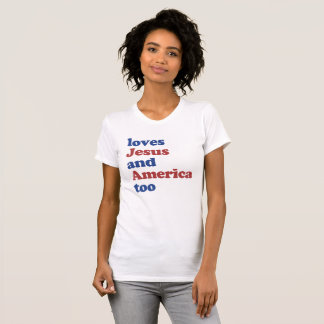 Camiseta Ama Jesus e América no dia 4 de julho de verão