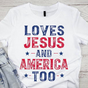 Camiseta Ama Jesus E América Também