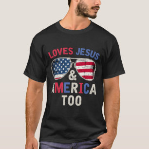 Camiseta Ama Jesus e América também retrô Deus cristão 4t