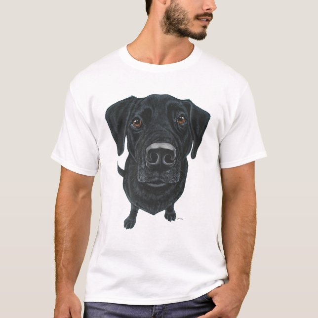 Camiseta Ama-Me O Cachorro Negro Labrador (Frente)