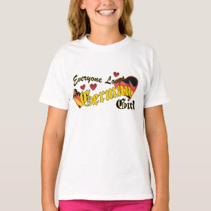 Camiseta Ama miúdos de uma menina do alemão