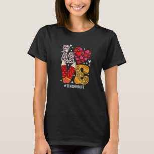 Camiseta AMA Professor de Coração Xadrez de Vida Leopardo V