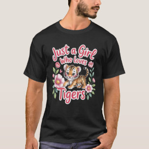 Camiseta Ama Tigres Apenas Uma Menina Adepta de Grandes Fel
