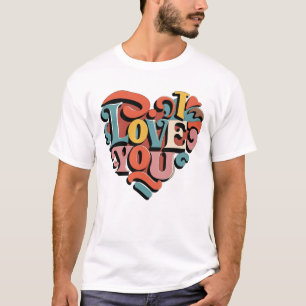 Camiseta Ama Você Coração Retro Psicodelia