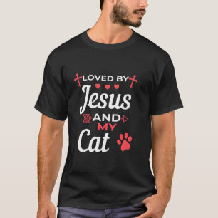 Camiseta Amado Por Jesus E Minha Fé De Gato Cristão Amor De