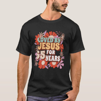 Camiseta Amado por Jesus Por 65 Anos 65 Anos Cristã de Aniv