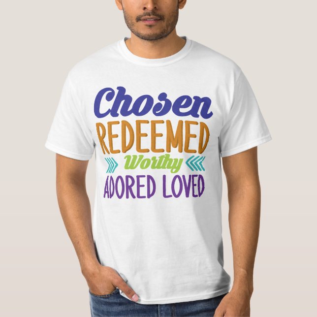 Camiseta Amado Redimido Digno Adorado Amor (Frente)