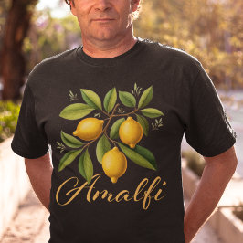 Camiseta Amalfi Coast Lemon Branch Elegant Italiano
