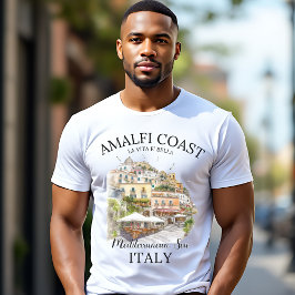 Camiseta Amalfi Coast Meditteranean Sea Vintage Landscape