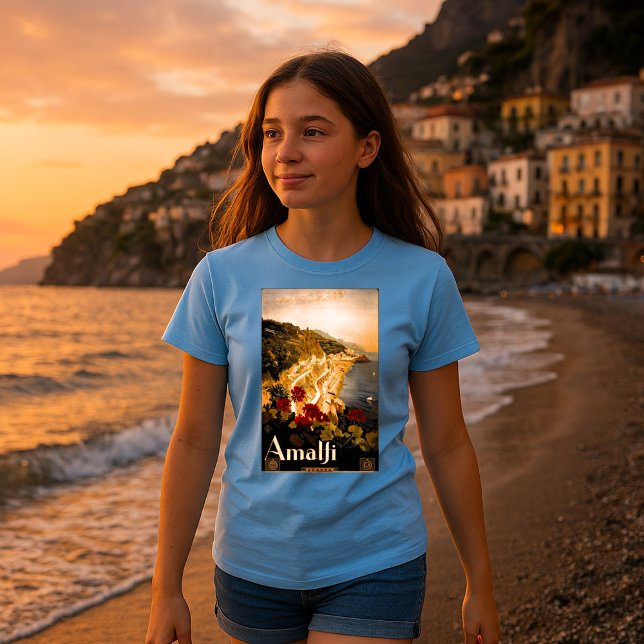 Camiseta Amalfi, Itália Vintage, Turismo Viagem mediterrâni (Criador carregado)