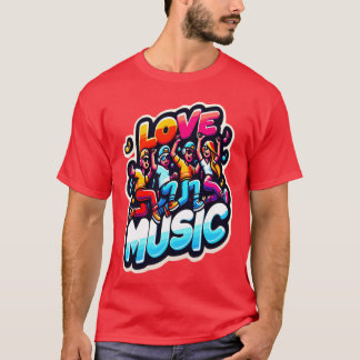 Camiseta amam os fãs de música amigo