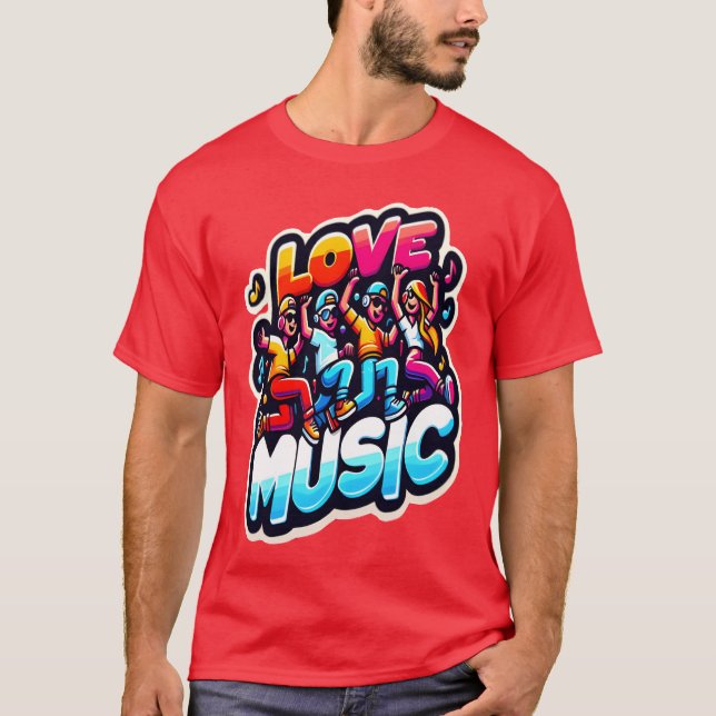Camiseta amam os fãs de música amigo (Frente)