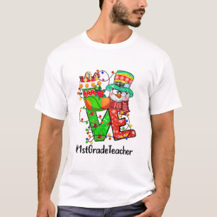 Camiseta AMAMENTE Professor da rua Snowman Santa Hat Natal