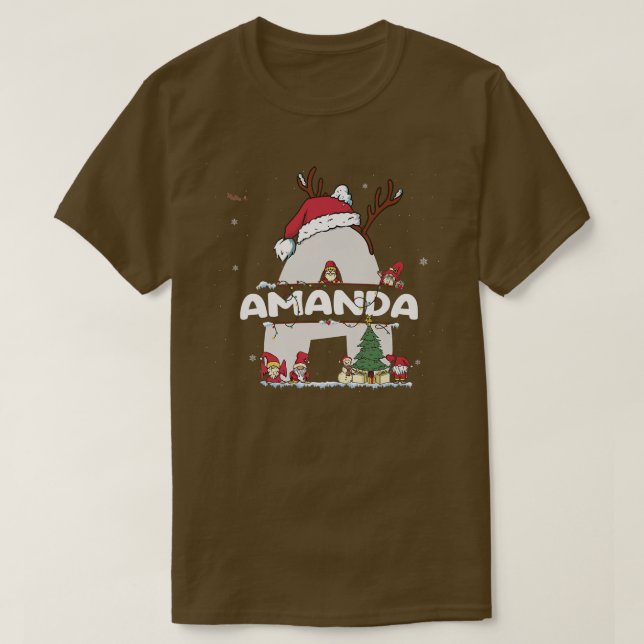 Camiseta Amanda Christmasw Amanda Nome para o Natal engraça (Frente do Design)