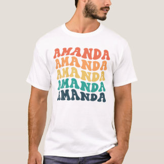 Camiseta Amanda, Personalized Retro First Name Women Girls