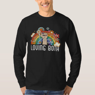 Camiseta Amando Ambos Bissexuais Marcha do Orgulho Arco-íri