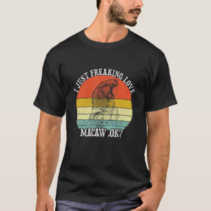 Camiseta Amando Arara Escarlate Colorido Papagaio Passaro