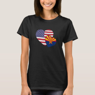 Camiseta Amando Estados Unidos e Estado Arizona Sinalizador