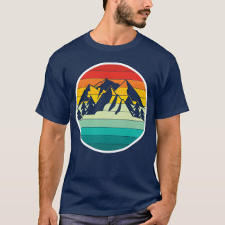 Camiseta Amanhecer Vintage Pôr do Sol Camping Hiking Montan