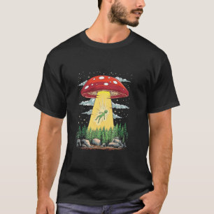 Camiseta Amante Alien Mágico Cogumelo Disco Voador UFO Abdu