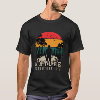 Camiseta Amante da aventura na natureza pôr do sol