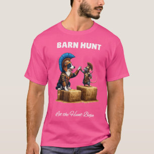 Camiseta Amante da Caça no Celeiro Rato Guerreiro Fofo e Bo